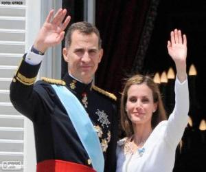 Puzzle Felipe και Λετίτσια νέα βασιλείς της Ισπανίας (2014)